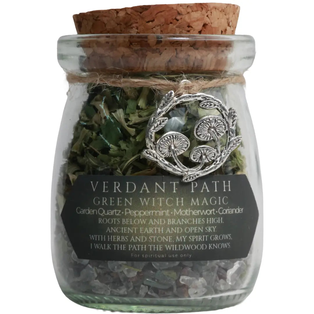 Handmade Spell Jar Charms | Crystal & Herb Intention Jars
