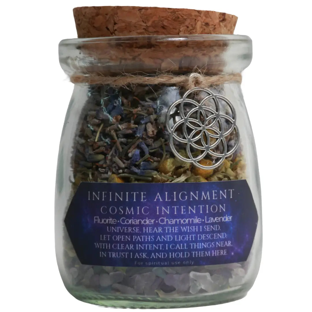 Handmade Spell Jar Charms | Crystal & Herb Intention Jars