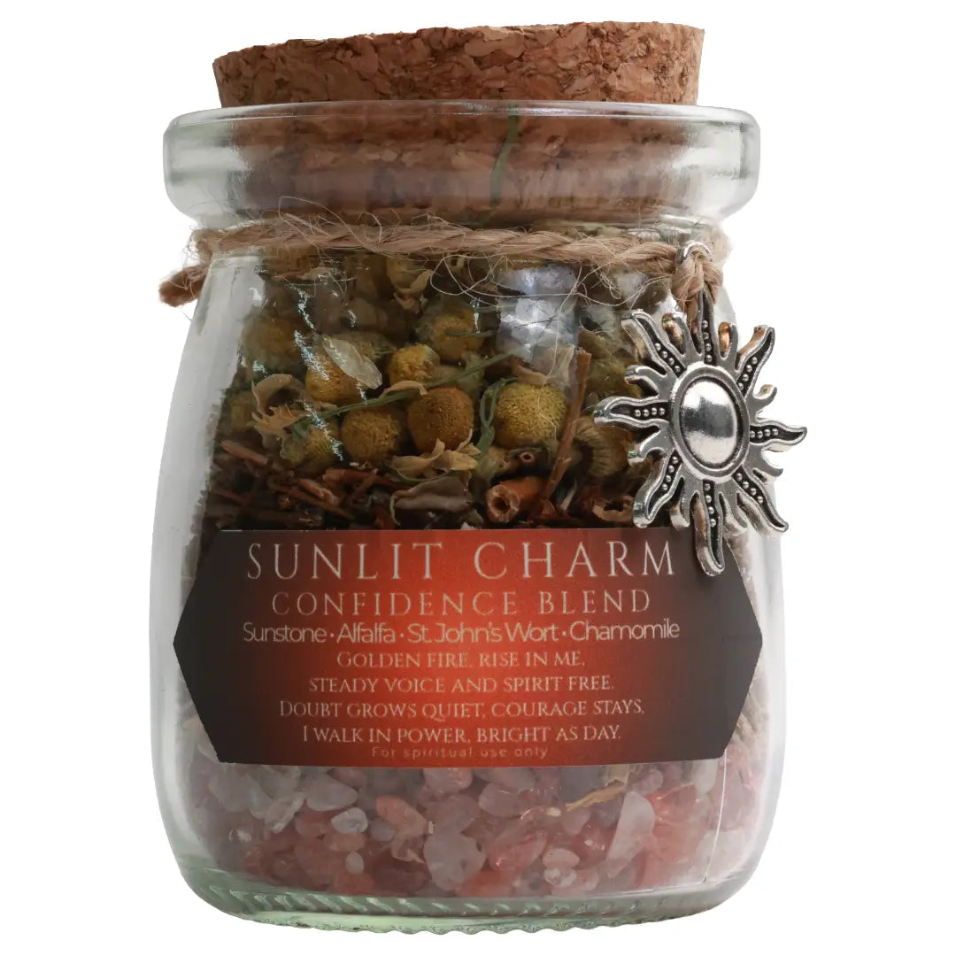 Handmade Spell Jar Charms | Crystal & Herb Intention Jars